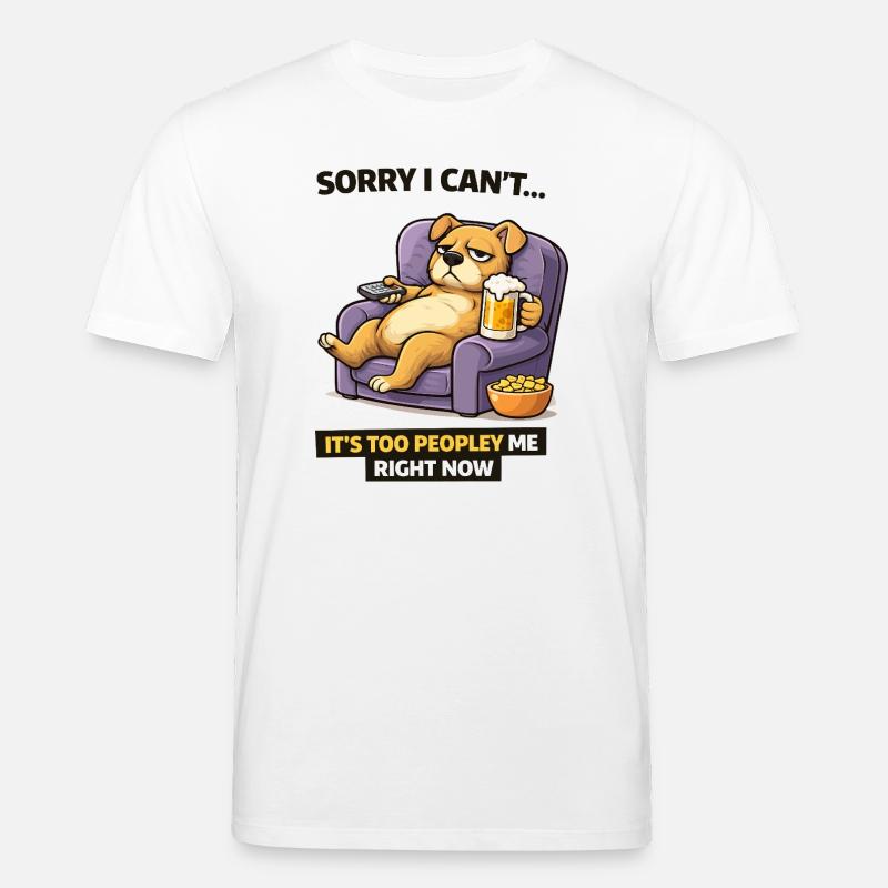 Chill Dog Sofa Bier Meme - Stanley/Stella Unisex Bio-T-Shirt CREATOR  - Weiß