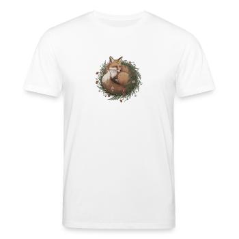Schlafender Fuchs Kranz Süß - Stanley/Stella Unisex Bio-T-Shirt CREATOR  - Weiß - Vorne - Alina (178cm) & Michal (187cm)