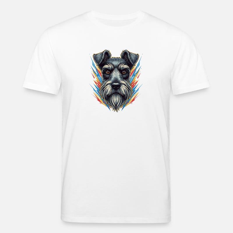Farbexplosion Schnauzer Portrait - Stanley/Stella Unisex Bio-T-Shirt CREATOR  - Weiß
