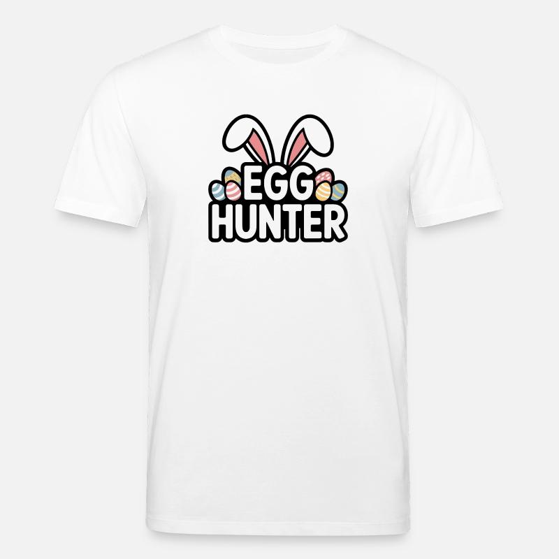 Egg Hunter Bunny – Easter Design - Stanley/Stella CREATOR Unisex Organic T-Shirt - white