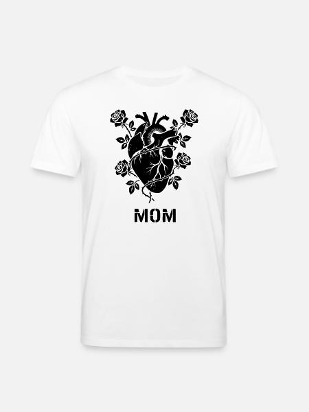 Anatomisches Herz Rosen MOM - Stanley/Stella Unisex Bio-T-Shirt CREATOR  - Weiß