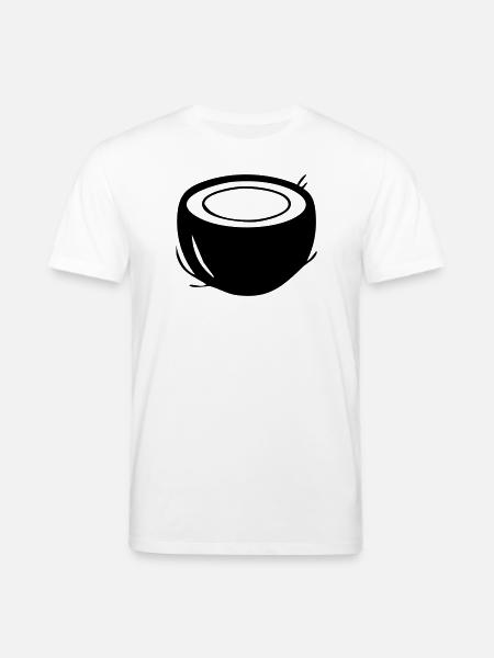 Coconut Silhouette – Tropical Paradise Design - Stanley/Stella CREATOR Unisex Organic T-Shirt - white