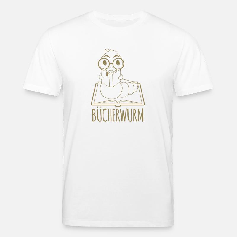 Bücherwurm liest Buch Logo - Stanley/Stella Unisex Bio-T-Shirt CREATOR  - Weiß