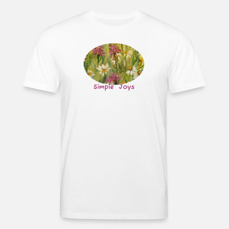 Simple Joys – Wildblumen-Gänseblümchen-Ellipse - Stanley/Stella Unisex Bio-T-Shirt CREATOR  - Weiß