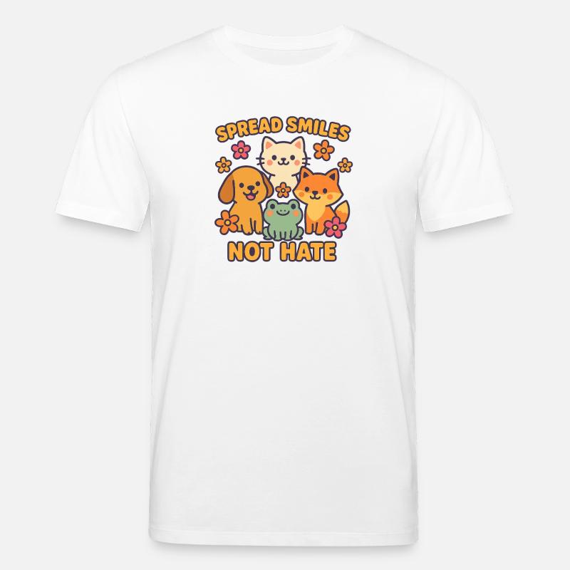 Spread Smiles Not Hate – Niedliche Tierfreunde - Stanley/Stella Unisex Bio-T-Shirt CREATOR  - Weiß