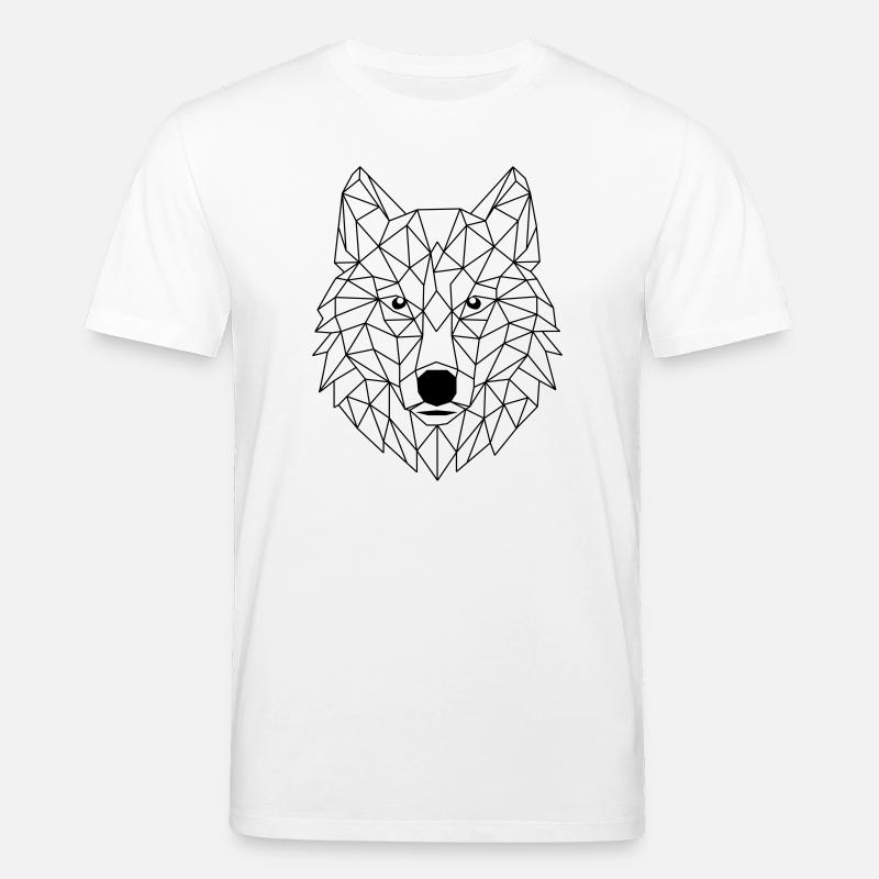 Wolf Polygon - Stanley/Stella CREATOR Unisex Organic T-Shirt - white