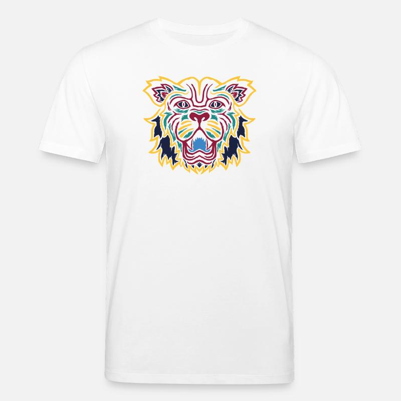 Bunter Tiger Blick Emblem - Stanley/Stella Unisex Bio-T-Shirt CREATOR  - Weiß