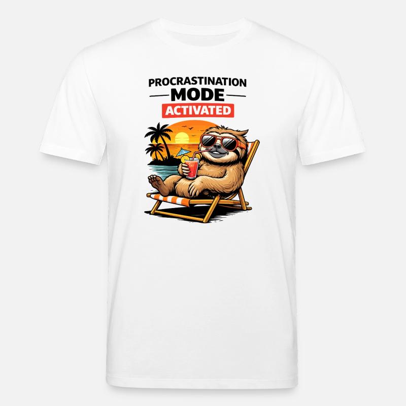 Aktivierte Sloth Beach Chill - Stanley/Stella Unisex Bio-T-Shirt CREATOR  - Weiß