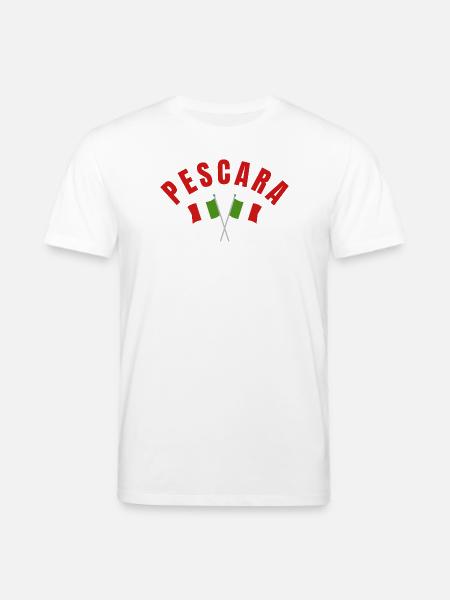 Pescara Crossed Italian Flags  - Stanley/Stella CREATOR Unisex Organic T-Shirt - white