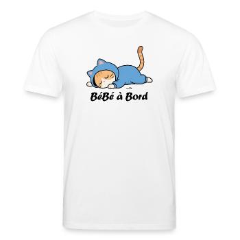 Bébé à bord - T-shirt bio CREATOR Stanley/Stella Unisexe - blanc - Devant - Alina (178cm) & Michal (187cm)