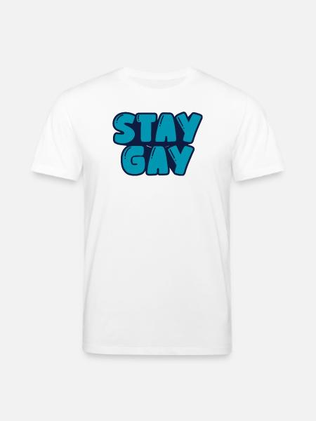 Reste gay - T-shirt bio CREATOR Stanley/Stella Unisexe - blanc