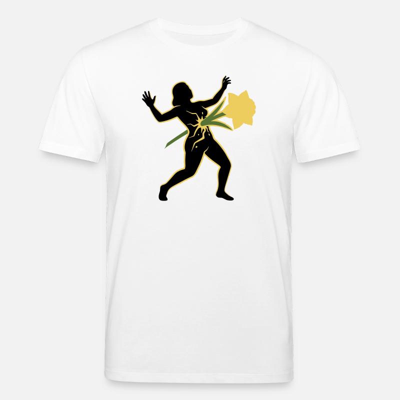 Tanz der Silhouette mit der Blume - Stanley/Stella Unisex Bio-T-Shirt CREATOR - Weiß