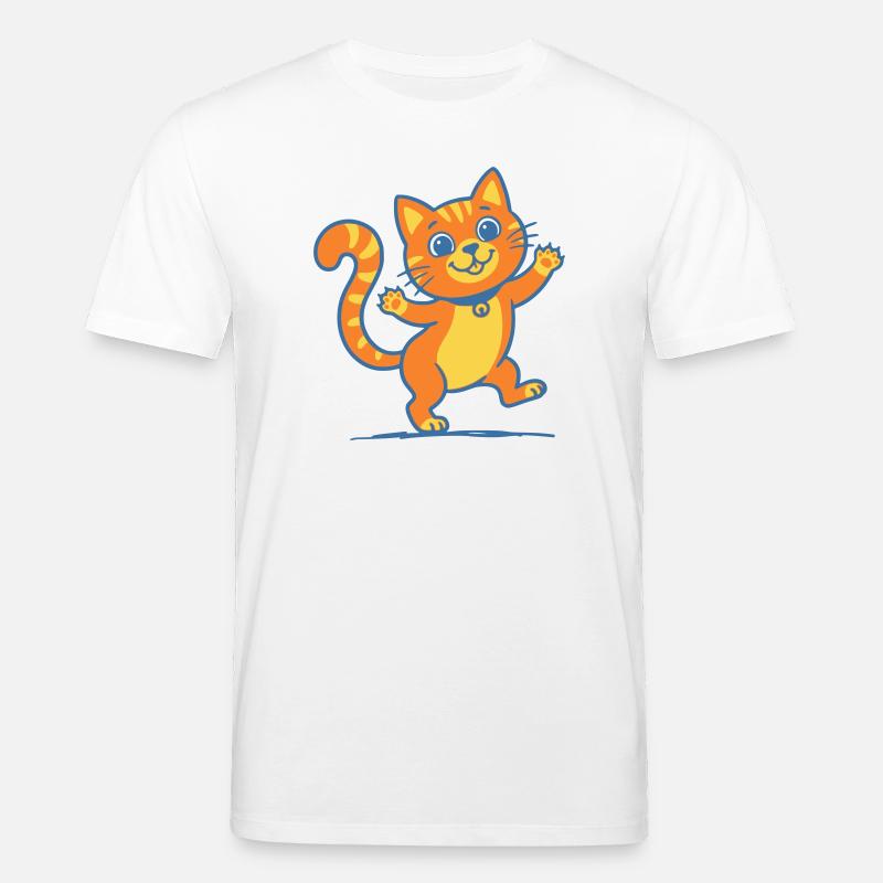 Lächelnde Orange Katze - Stanley/Stella Unisex Bio-T-Shirt CREATOR  - Weiß