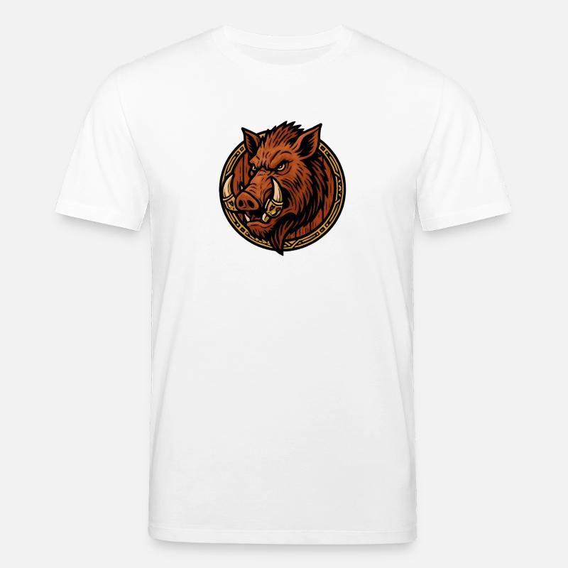 Wilder Eber Ring Tribal Stil - Stanley/Stella Unisex Bio-T-Shirt CREATOR  - Weiß