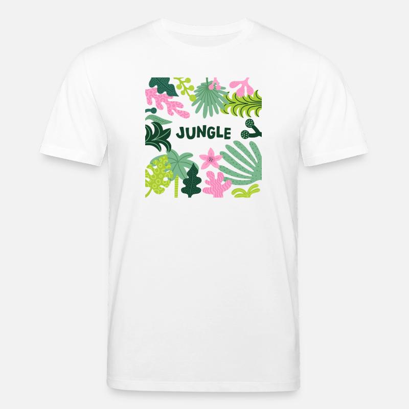 Jungle Tropical Leaves Pattern Nature Design - Stanley/Stella Unisex Bio-T-Shirt CREATOR  - Weiß