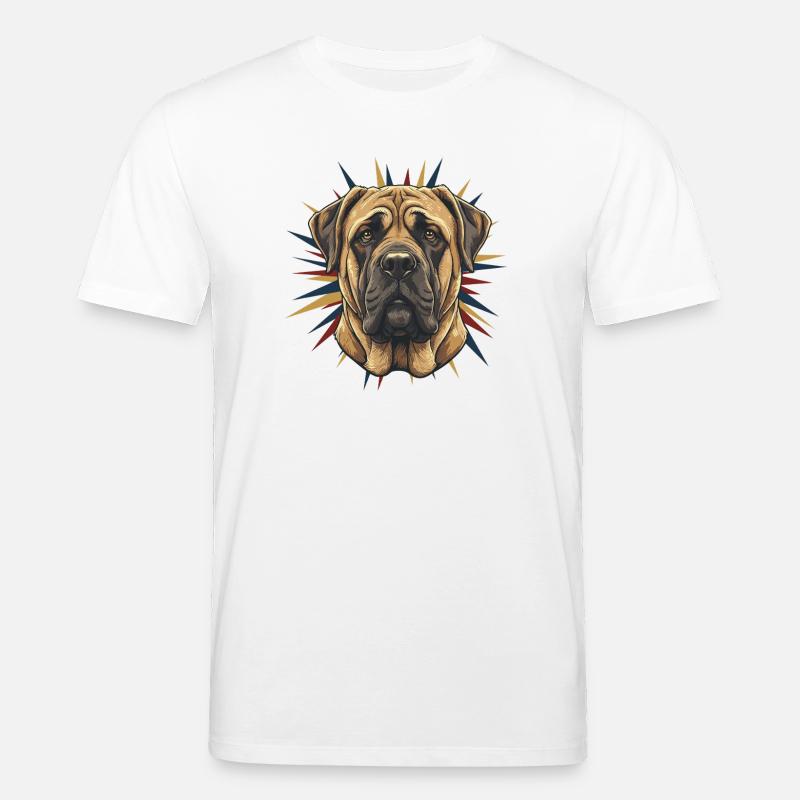 Mastiff Kopf mit Sternenkranz - Stanley/Stella Unisex Bio-T-Shirt CREATOR  - Weiß