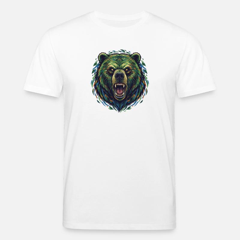 Wilder Farbbär Kopf - Stanley/Stella Unisex Bio-T-Shirt CREATOR  - Weiß
