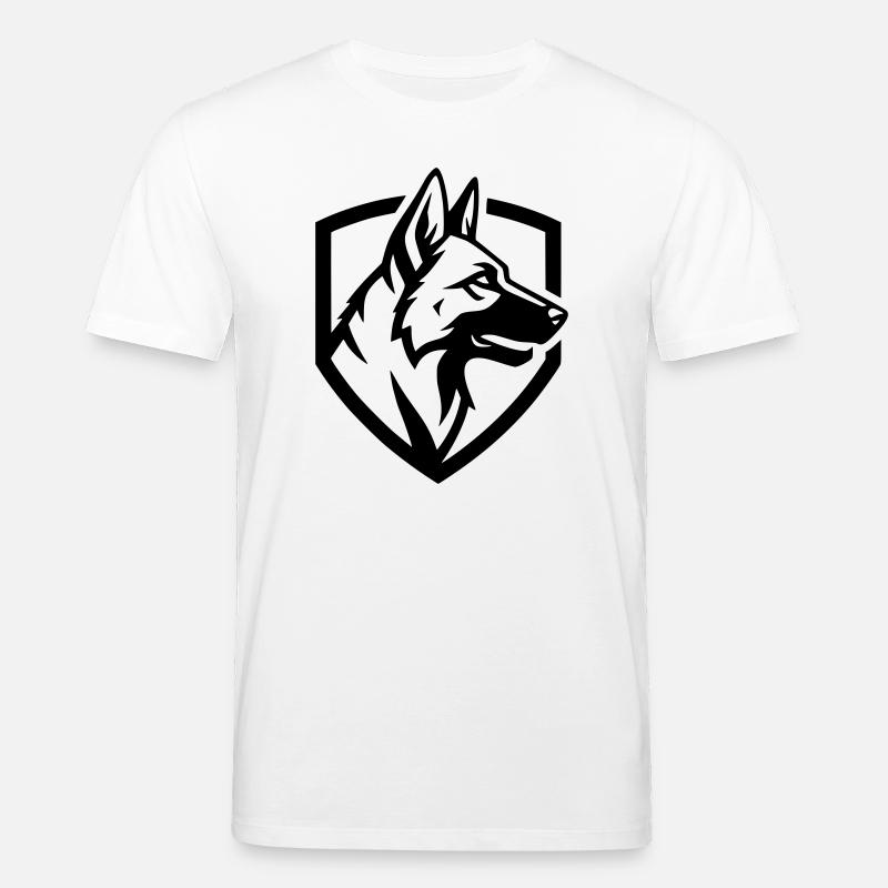 German Shepherd Crest Shield Security - Stanley/Stella CREATOR Unisex Organic T-Shirt - white