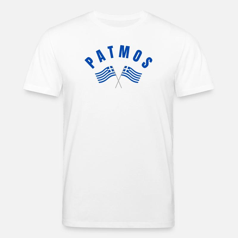Patmos Croisant les drapeaux grecs - T-shirt bio CREATOR Stanley/Stella Unisexe - blanc