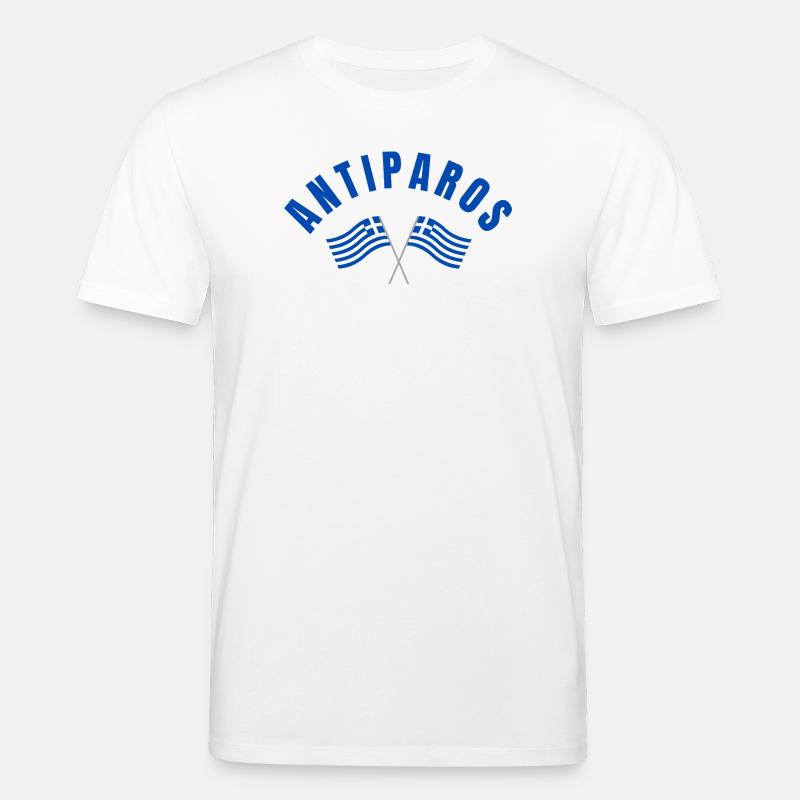 Drapeaux grecs d’Antiparos - T-shirt bio CREATOR Stanley/Stella Unisexe - blanc