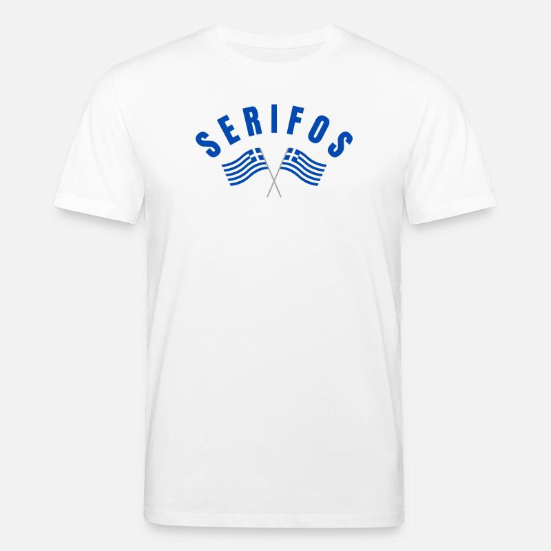 Drapeaux grecs de Serifos - T-shirt bio CREATOR Stanley/Stella Unisexe - blanc