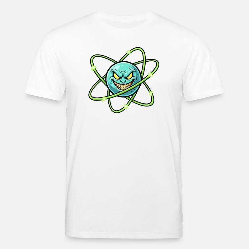 Grim Moon with Atomic Ring - Stanley/Stella CREATOR Unisex Organic T-Shirt - white