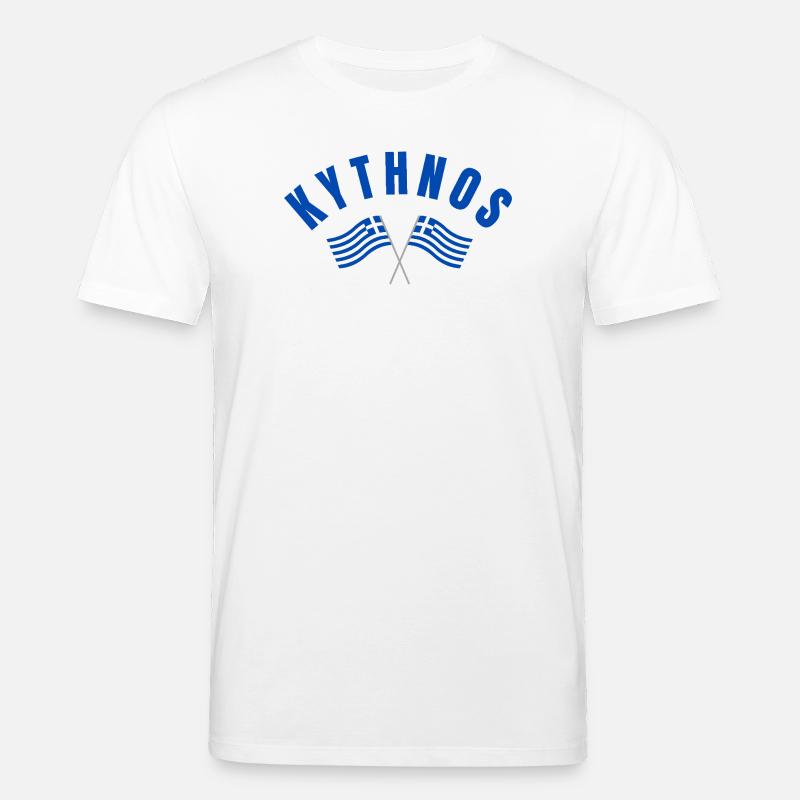 Drapeaux grecs de Kythnos - T-shirt bio CREATOR Stanley/Stella Unisexe - blanc