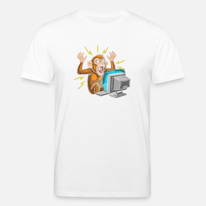 Affen-Computerausbruch - Stanley/Stella Unisex Bio-T-Shirt CREATOR  - Weiß