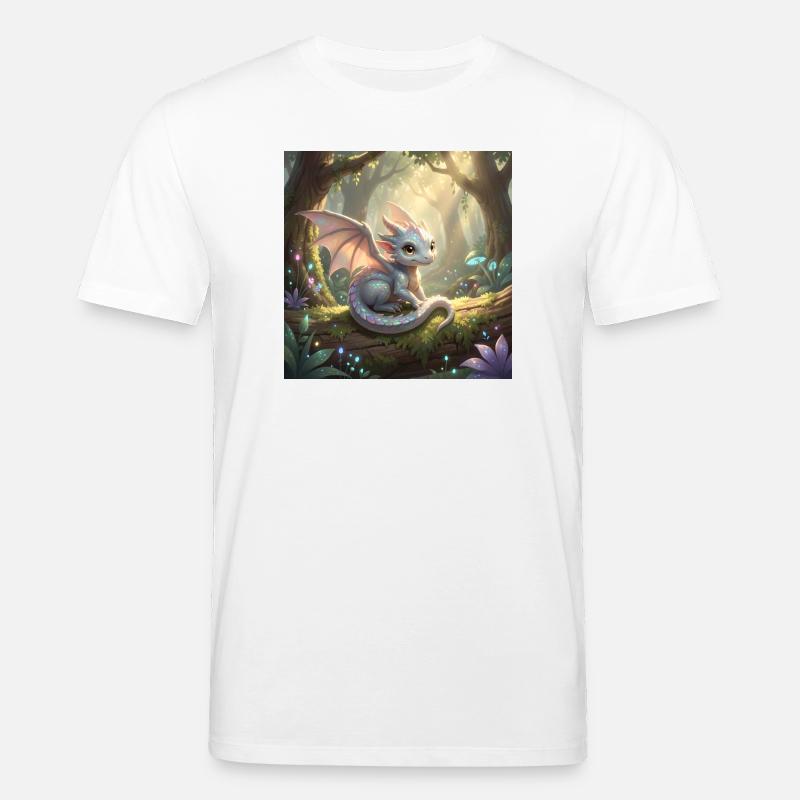Petit Dragon mignon / Bébé Dragon - T-shirt bio CREATOR Stanley/Stella Unisexe - blanc