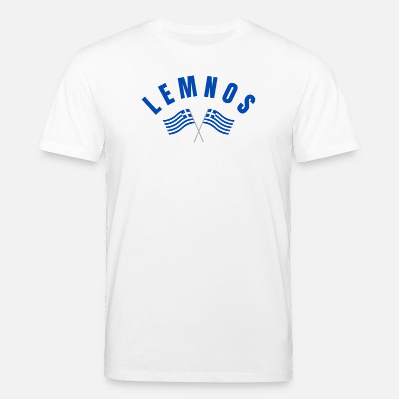 Lemnos Drapeaux Grecs Traversés - T-shirt bio CREATOR Stanley/Stella Unisexe - blanc