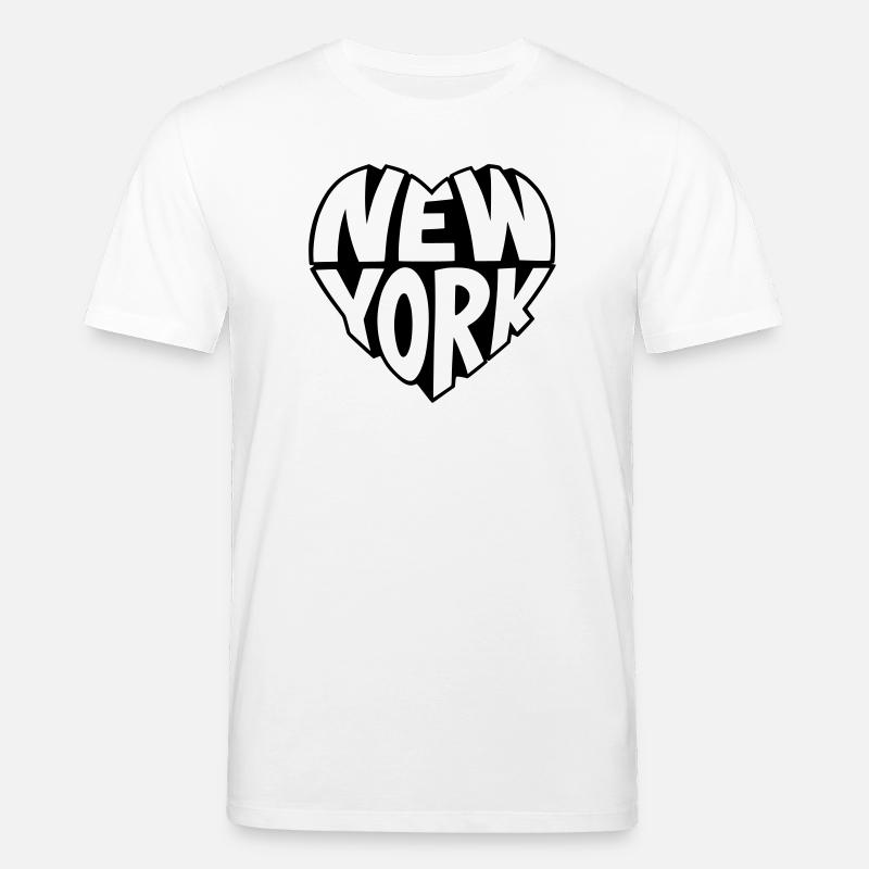 New York angular heart - Stanley/Stella CREATOR Unisex Organic T-Shirt - white