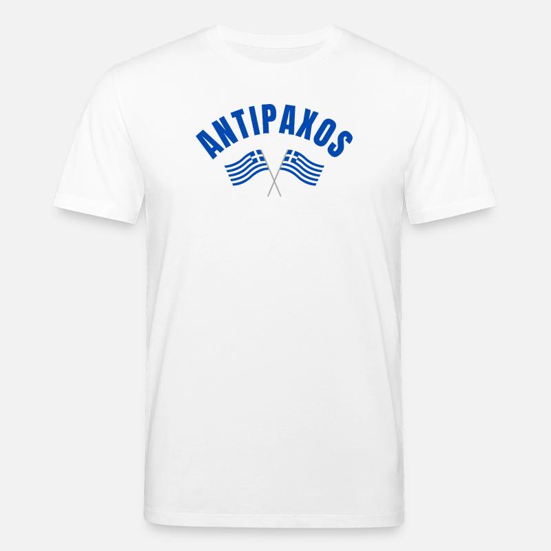 Drapeaux grecs Antipaxos - T-shirt bio CREATOR Stanley/Stella Unisexe - blanc