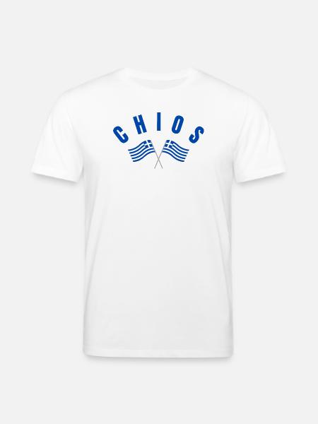 Chios Croisé des drapeaux grecs - T-shirt bio CREATOR Stanley/Stella Unisexe - blanc