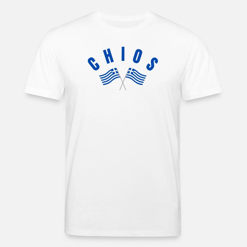 Chios-kreuzte griechische Flaggen - Stanley/Stella Unisex Bio-T-Shirt CREATOR - Weiß
