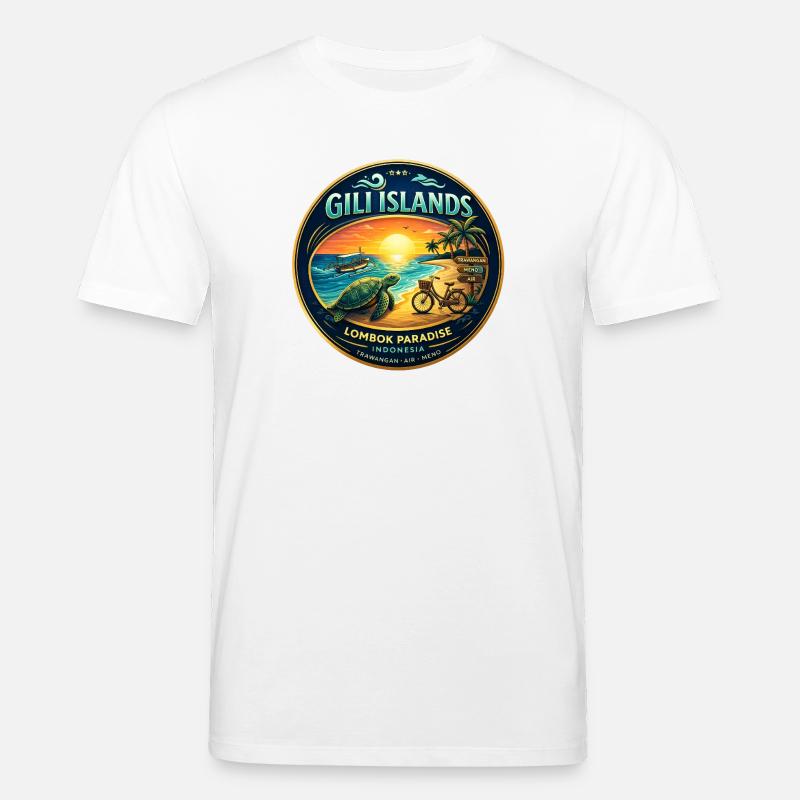 Gili Islands Sunset Turtle Tee - Stanley/Stella Unisex Bio-T-Shirt CREATOR  - Weiß