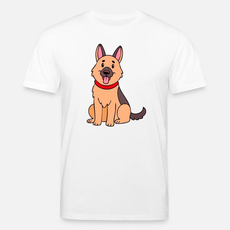 Niedlicher Schäferhund (Comic) - Stanley/Stella Unisex Bio-T-Shirt CREATOR  - Weiß