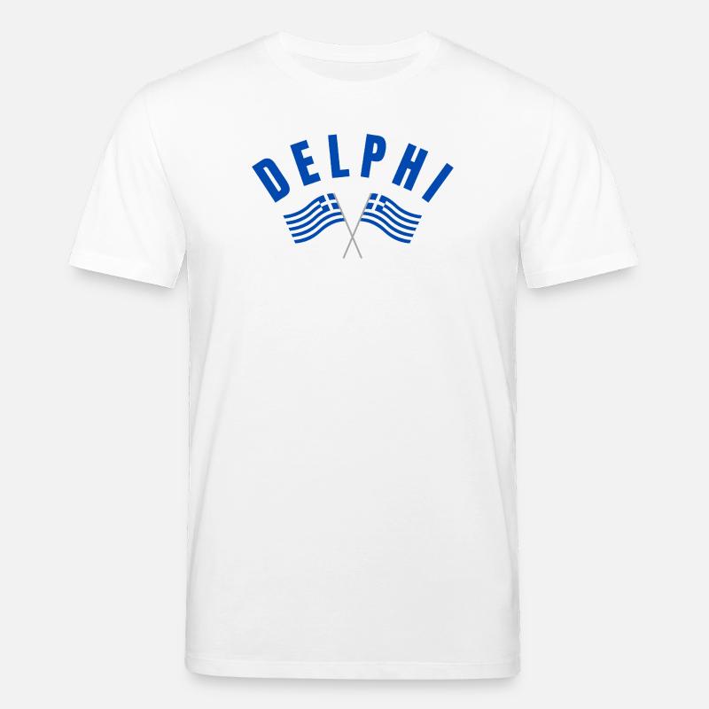 Delphi-Zwillingsflaggen Griechenlands - Stanley/Stella Unisex Bio-T-Shirt CREATOR  - Weiß