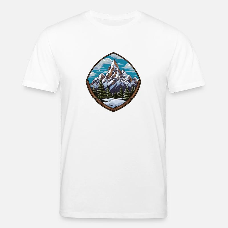 Berggipfel Schildemblem Berge - Stanley/Stella Unisex Bio-T-Shirt CREATOR - Weiß
