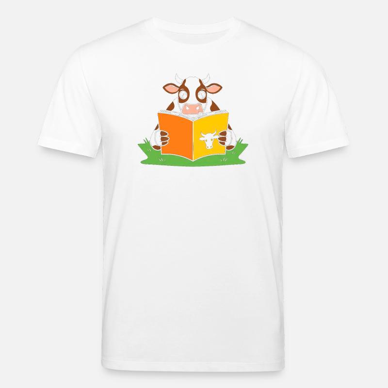 Lese-Kuh im Farbband - Stanley/Stella Unisex Bio-T-Shirt CREATOR  - Weiß