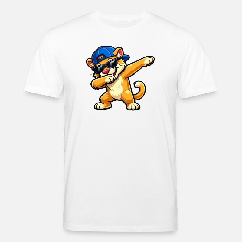 Cougar en train de dabber - T-shirt bio CREATOR Stanley/Stella Unisexe - blanc
