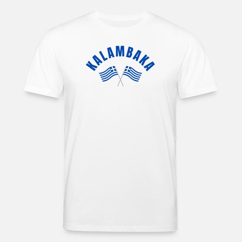 Drapeaux grecs de Kalambaka - T-shirt bio CREATOR Stanley/Stella Unisexe - blanc
