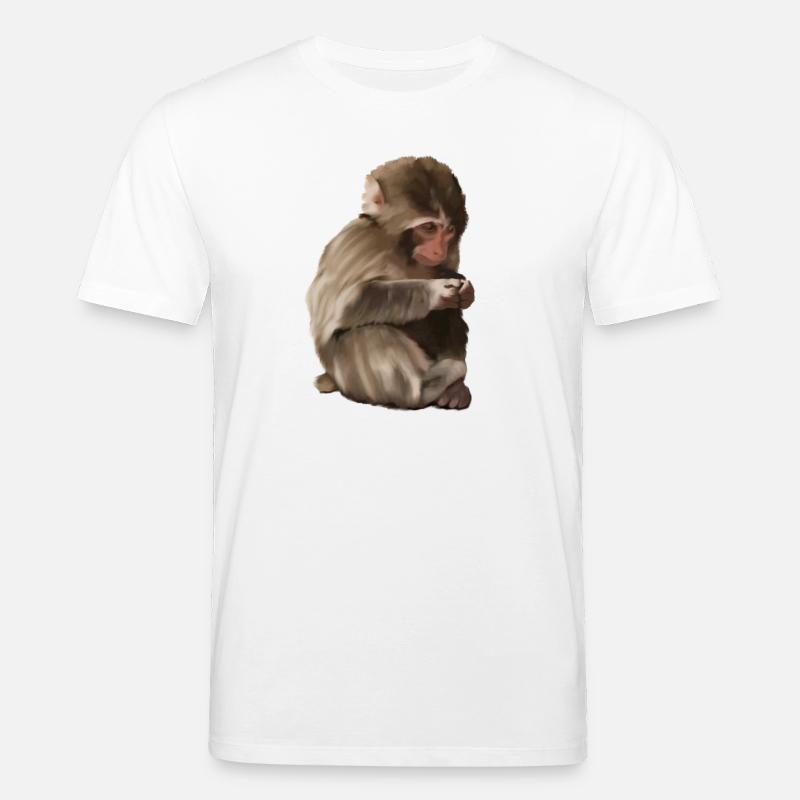 Punch - das einsame Äffchen - Stanley/Stella Unisex Bio-T-Shirt CREATOR  - Weiß