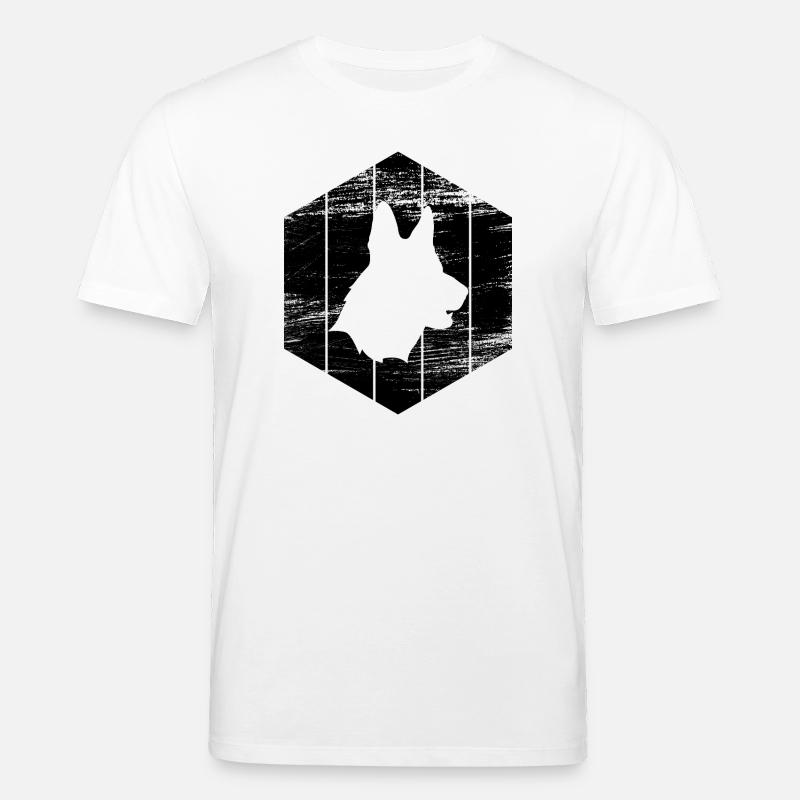 German Shepherd Sketch - Stanley/Stella CREATOR Unisex Organic T-Shirt - white
