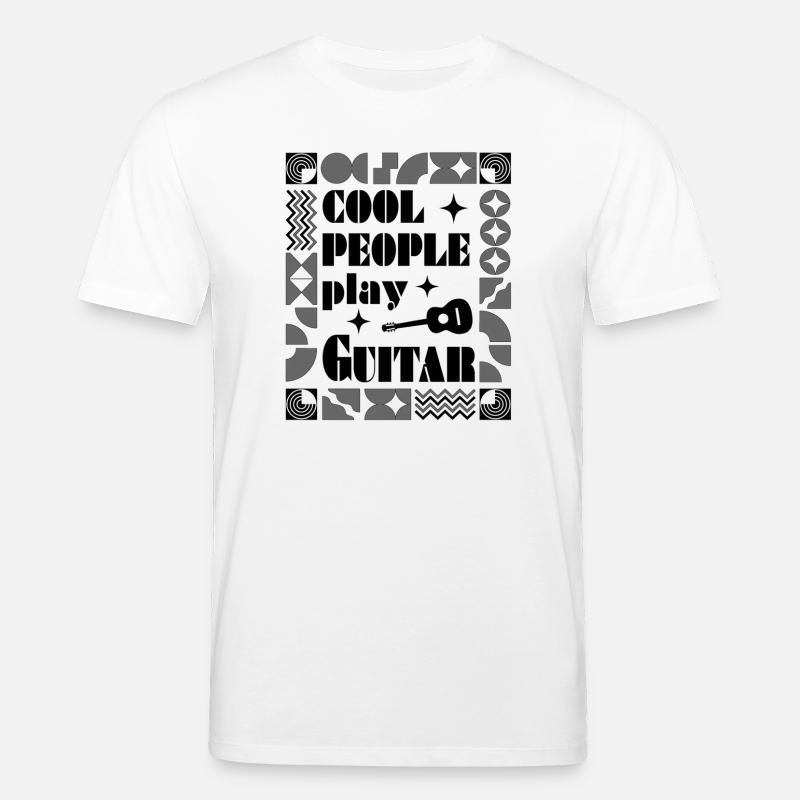 Cool people play Guitar black - Stanley/Stella Unisex Bio-T-Shirt CREATOR  - Weiß