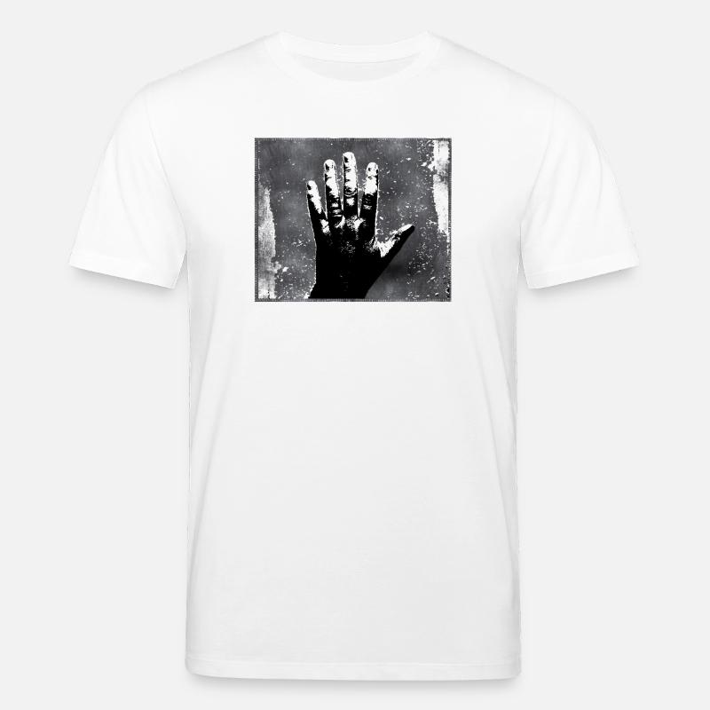 Handsilhouette GrungeMonochrome Stil - Stanley/Stella Unisex Bio-T-Shirt CREATOR  - Weiß