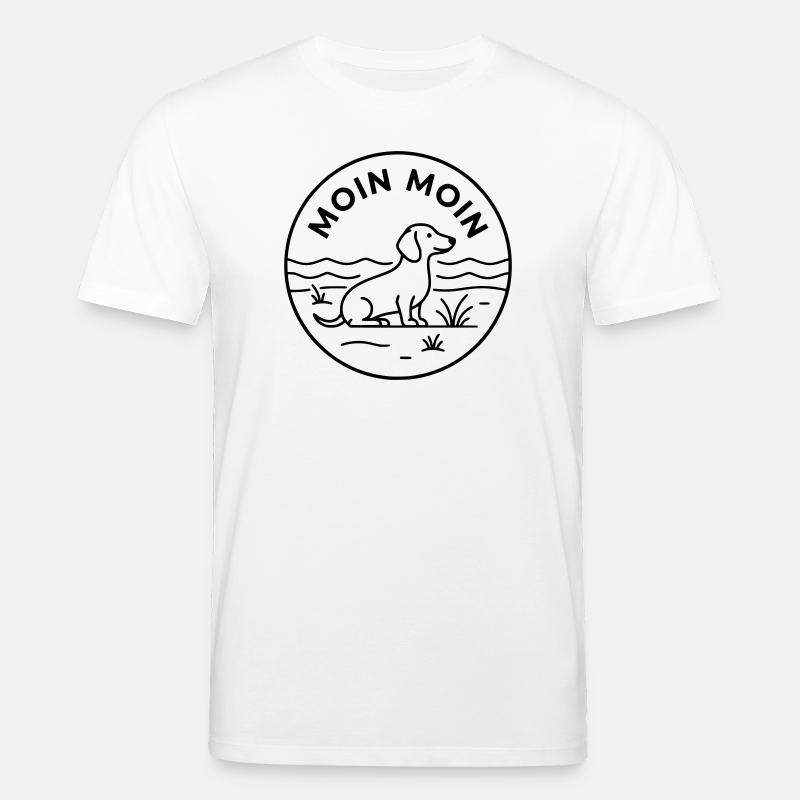 Moin Dackel Meer Badge - Stanley/Stella Unisex Bio-T-Shirt CREATOR  - Weiß