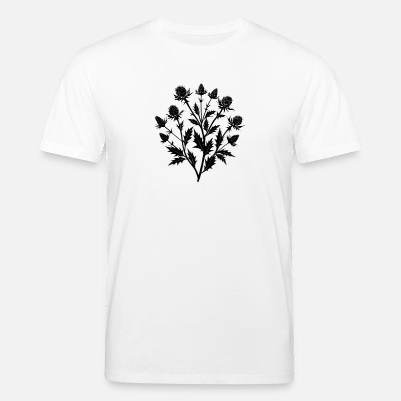 Bouquet de branche de chardon écossais - T-shirt bio CREATOR Stanley/Stella Unisexe - blanc