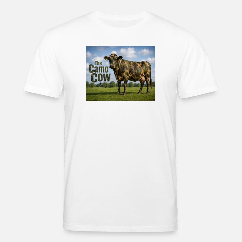 Tarnkuh auf der Wiese - Stanley/Stella Unisex Bio-T-Shirt CREATOR  - Weiß