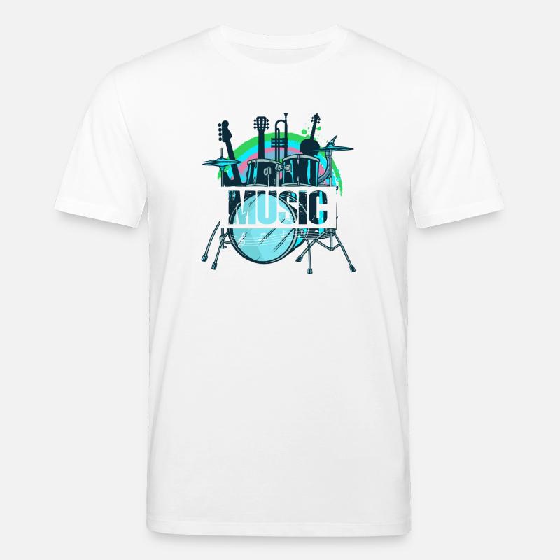 Lebendiger Trommelset-Splash - Stanley/Stella Unisex Bio-T-Shirt CREATOR  - Weiß
