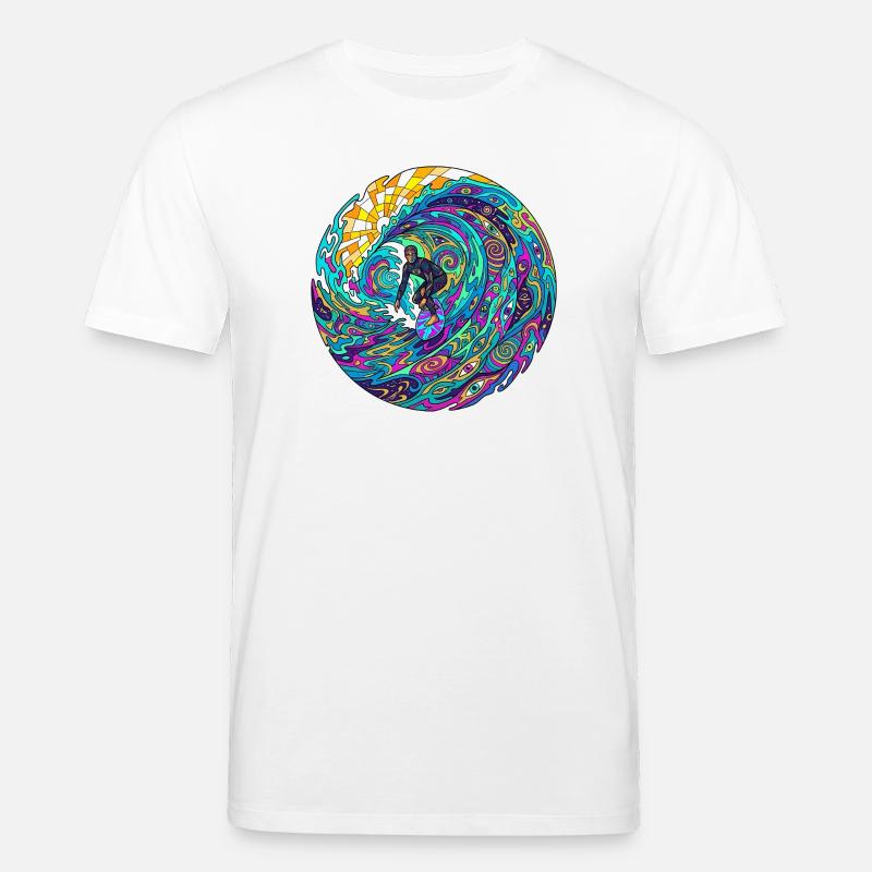 Psychedelische Surfwelle - Stanley/Stella Unisex Bio-T-Shirt CREATOR  - Weiß